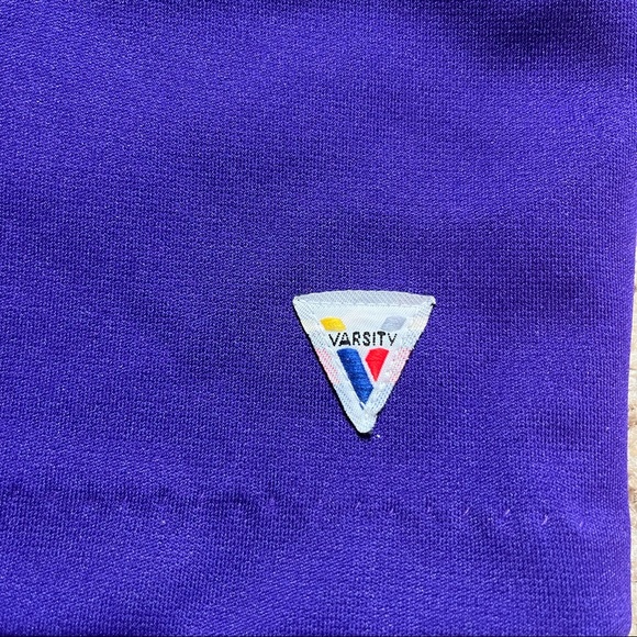 purple / gold / black / white Varsity real high school cheerleading uniform - Picture 2 of 14